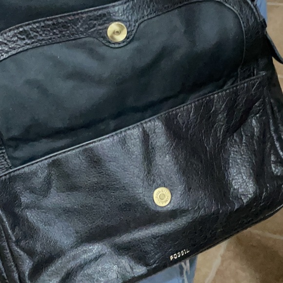 Fossil CrossBody Bag Black Leather - Picture 5 of 6